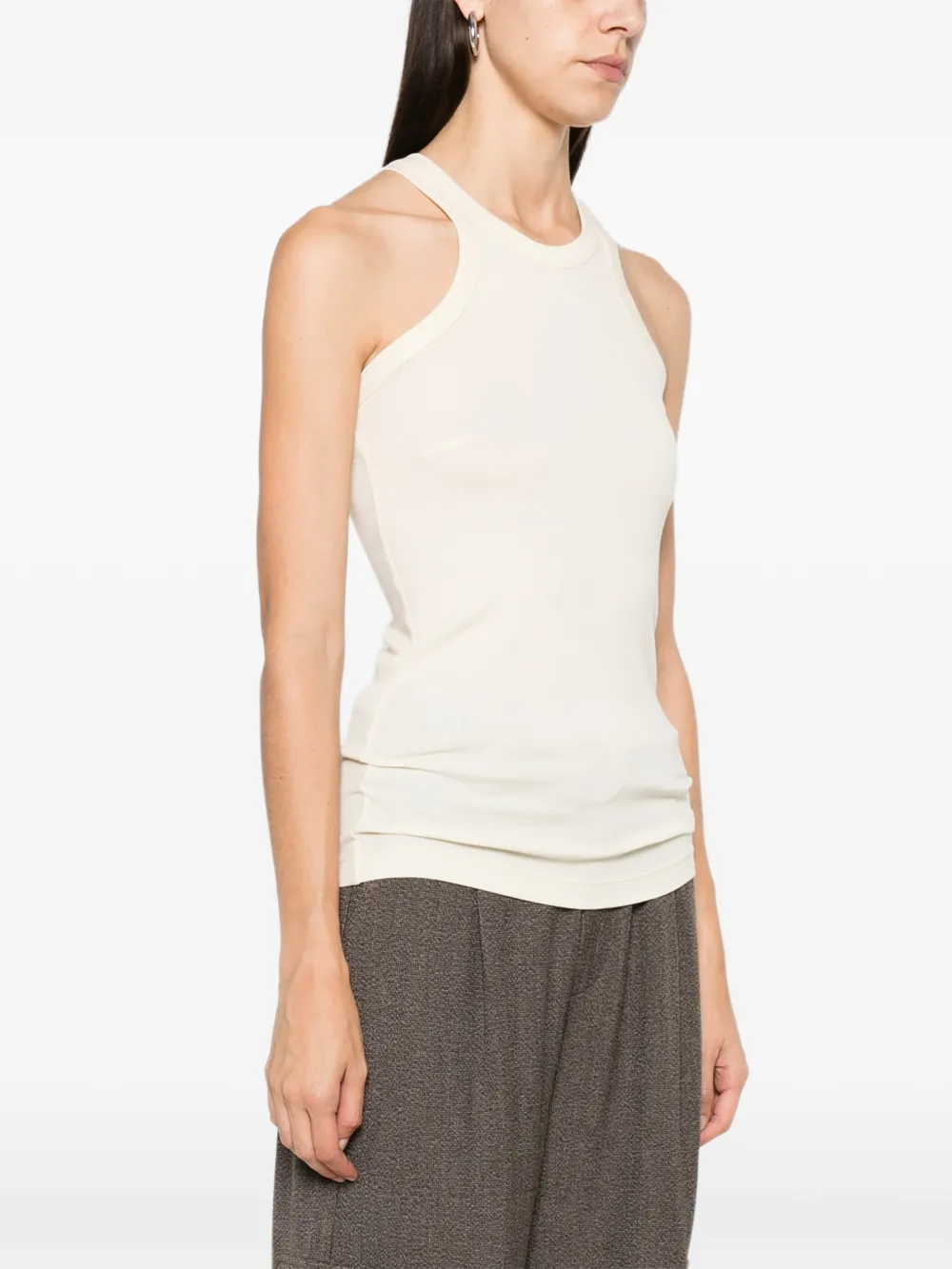 Sportmax Ribgebreide tanktop Beige