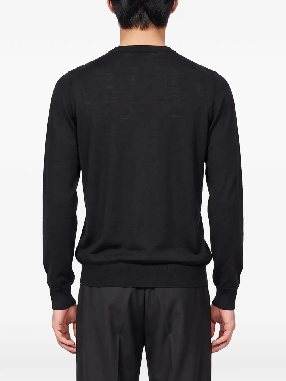 Tagliatore Budd crew-neck long-sleeve sweater Zwart