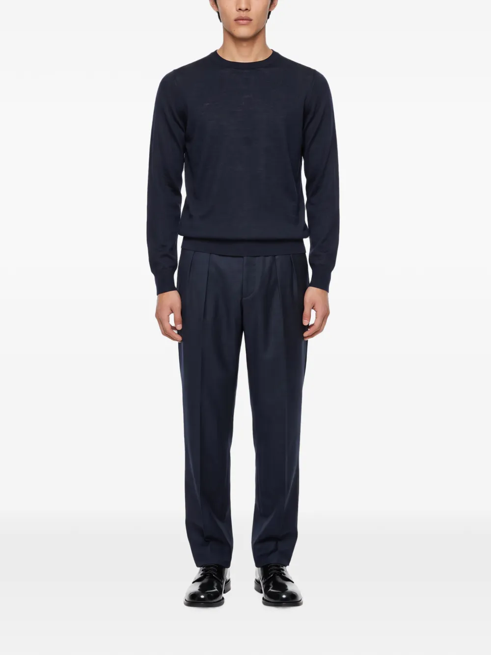Tagliatore Budd crew-neck long-sleeve sweater Blauw