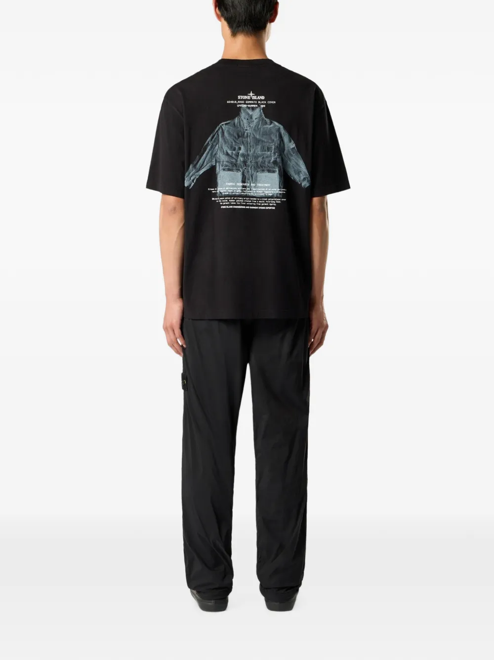 Stone Island T-shirt met print Zwart
