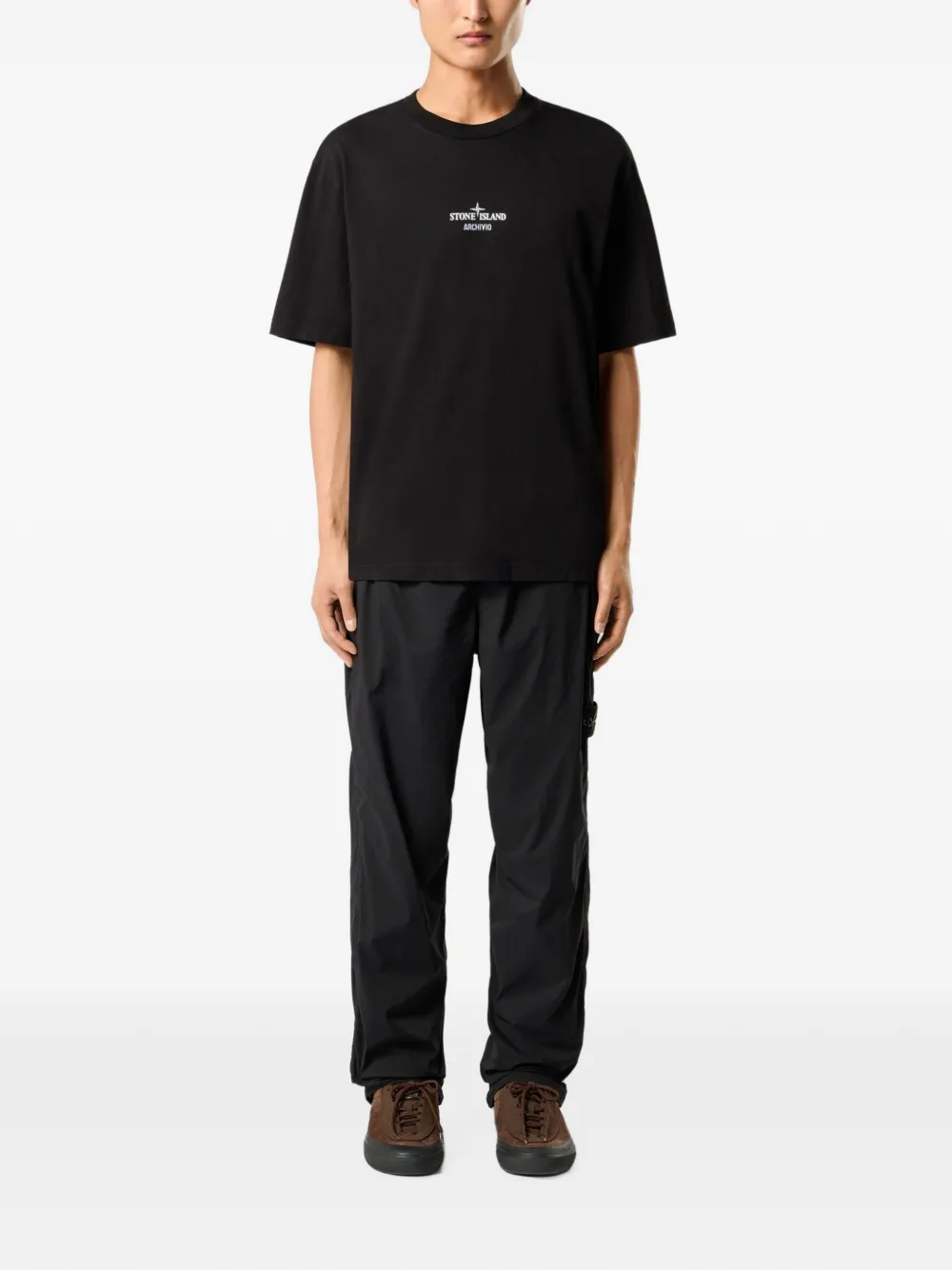 Stone Island T-shirt met print Zwart