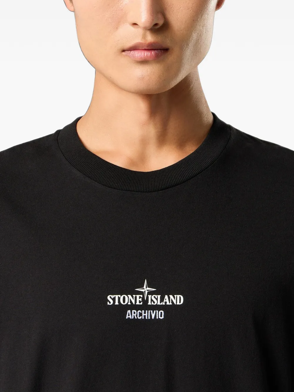 Stone Island T-shirt met print Zwart