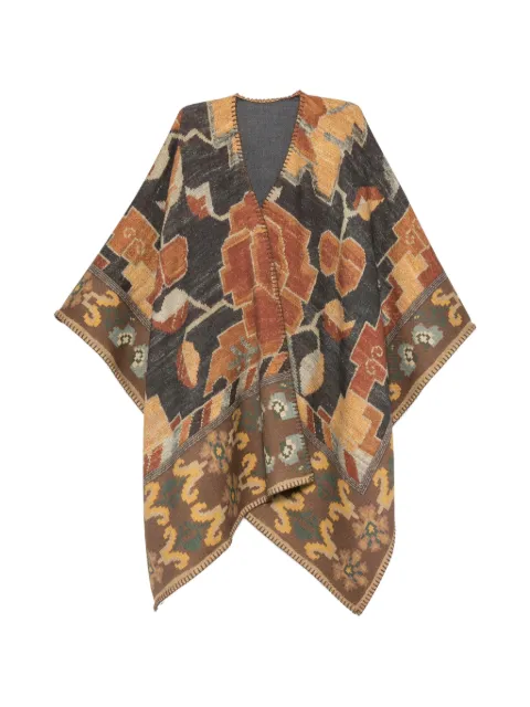 Pierre-Louis Mascia Pancake abstract-pattern blanket-stitch cape