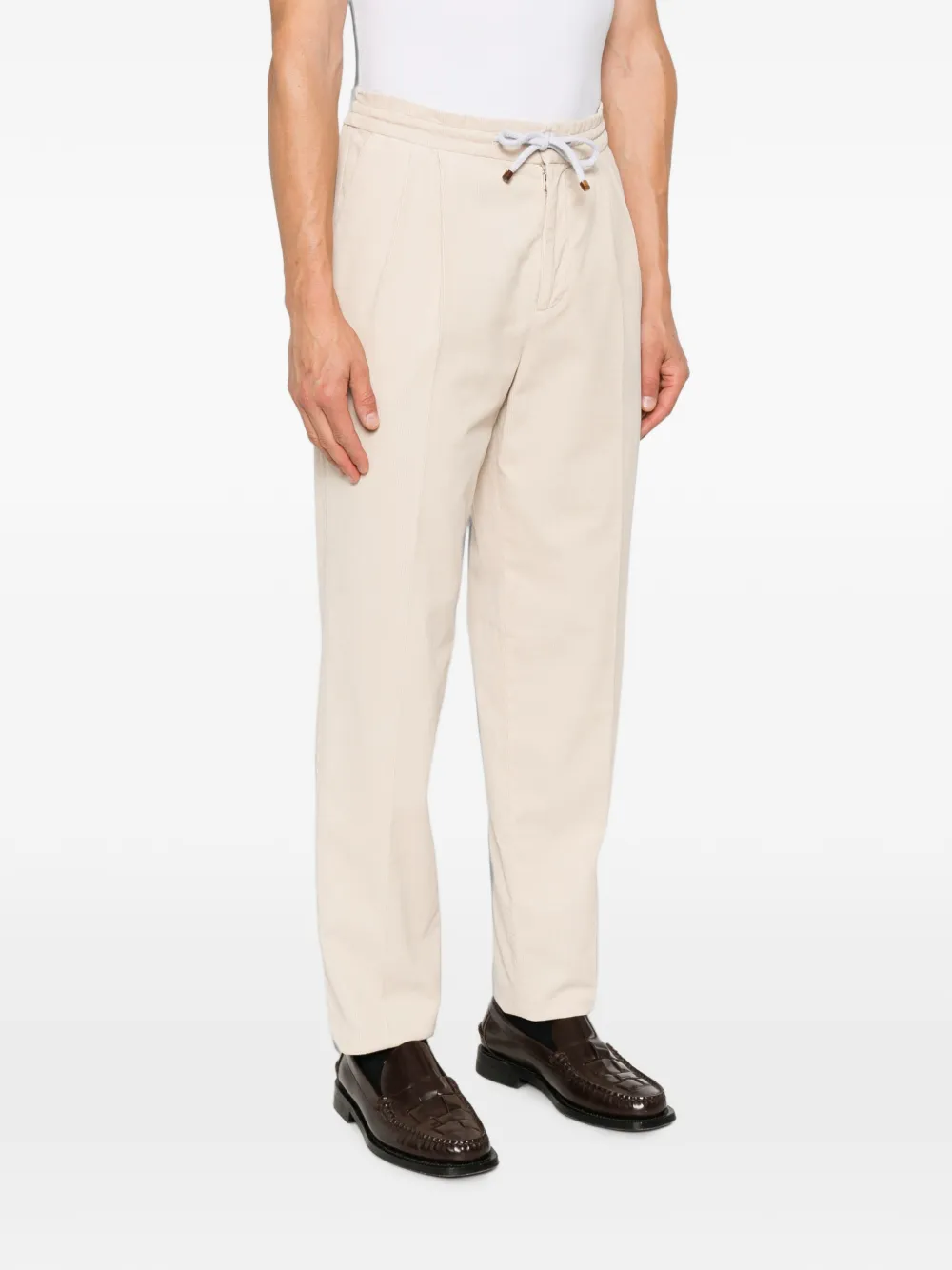 Brunello Cucinelli Broek met trekkoordtaille Beige