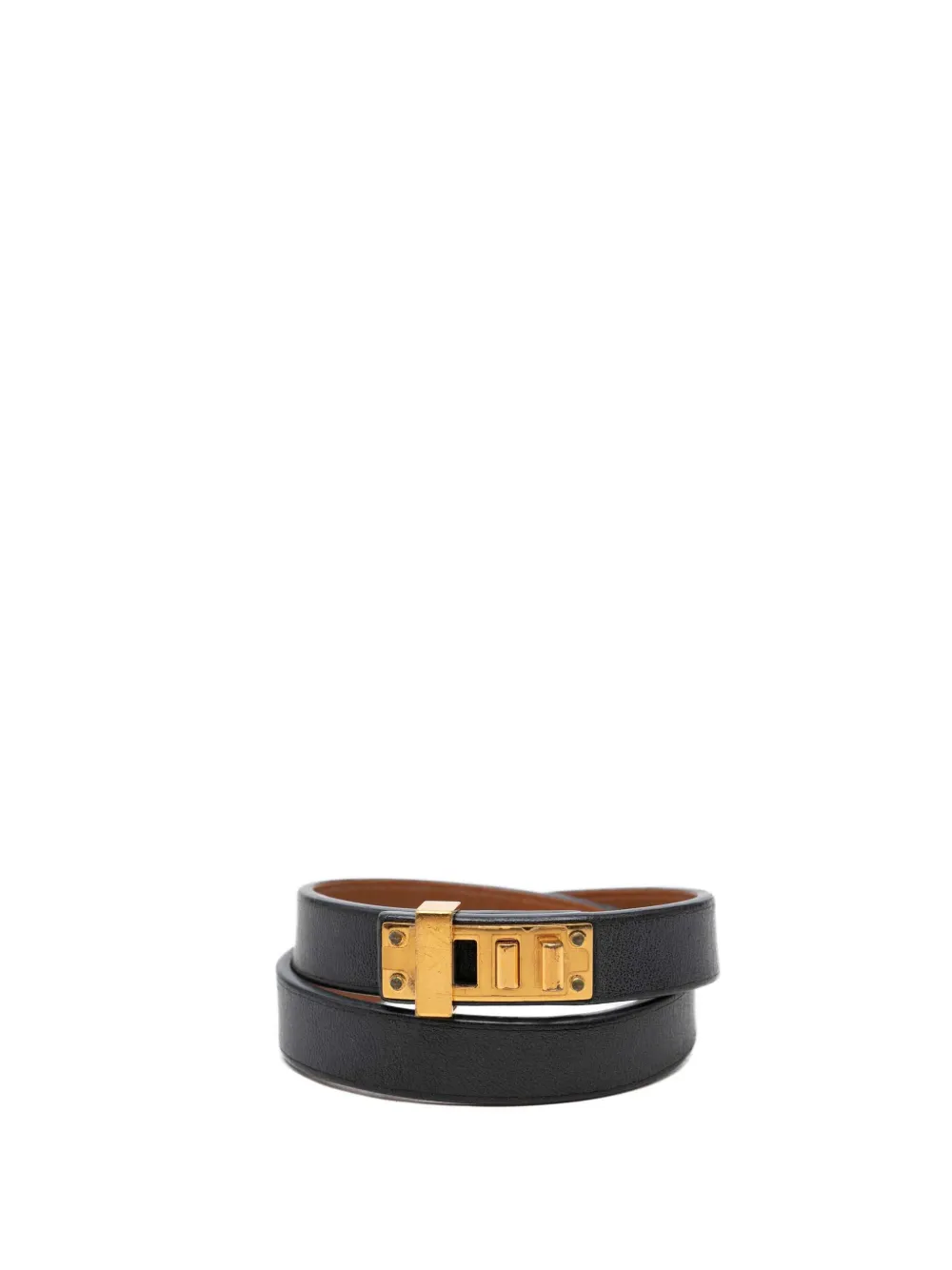 Hermès Pre-Owned Bracciale Swift Mini Dog Double Tour 2016 - Nero