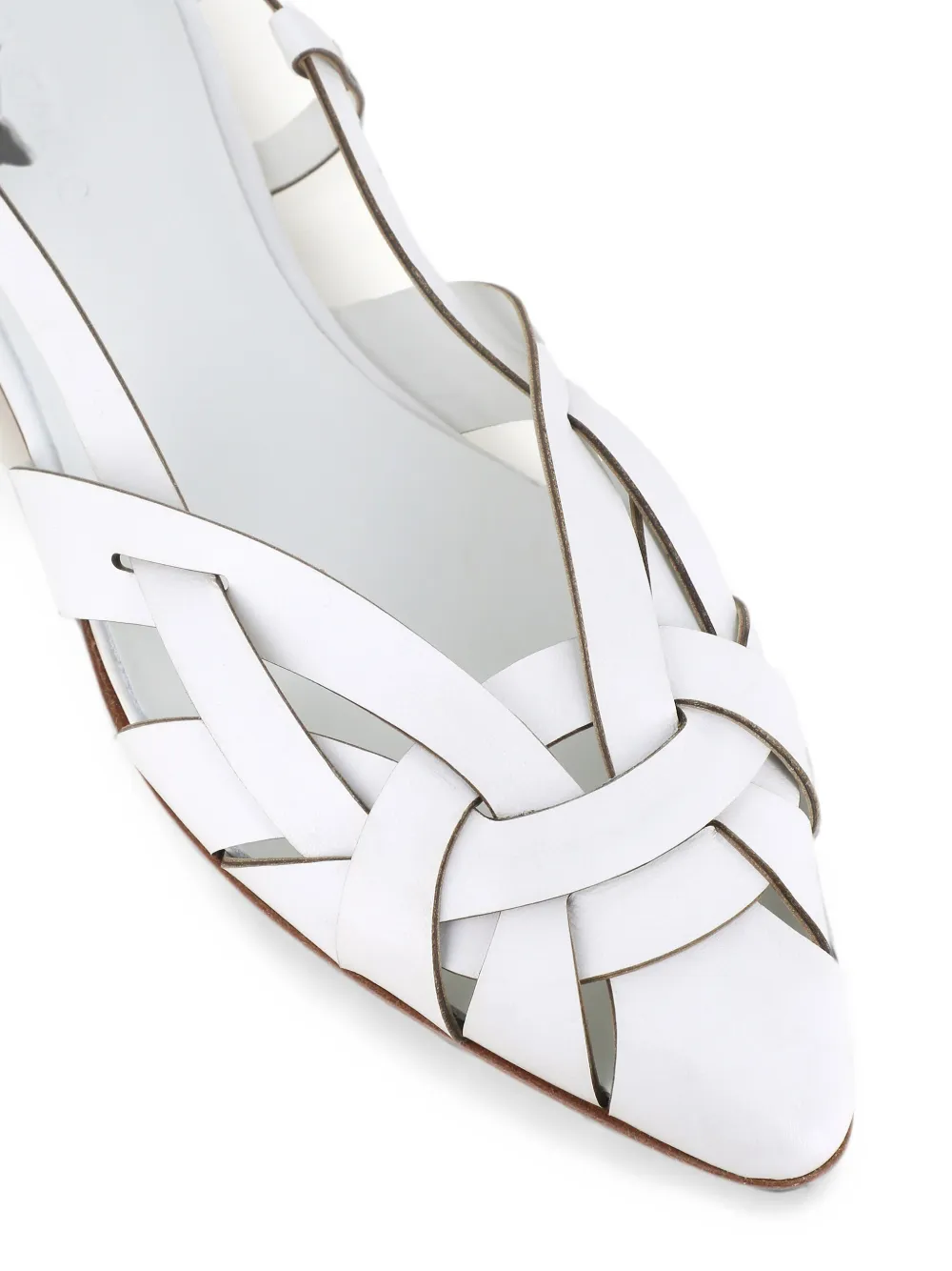 Del Carlo Lisi woven slingback flat pumps Wit