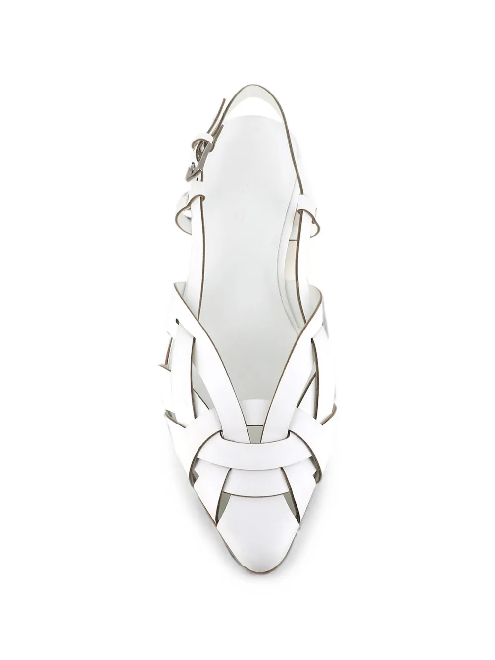 Del Carlo Lisi woven slingback flat pumps Wit
