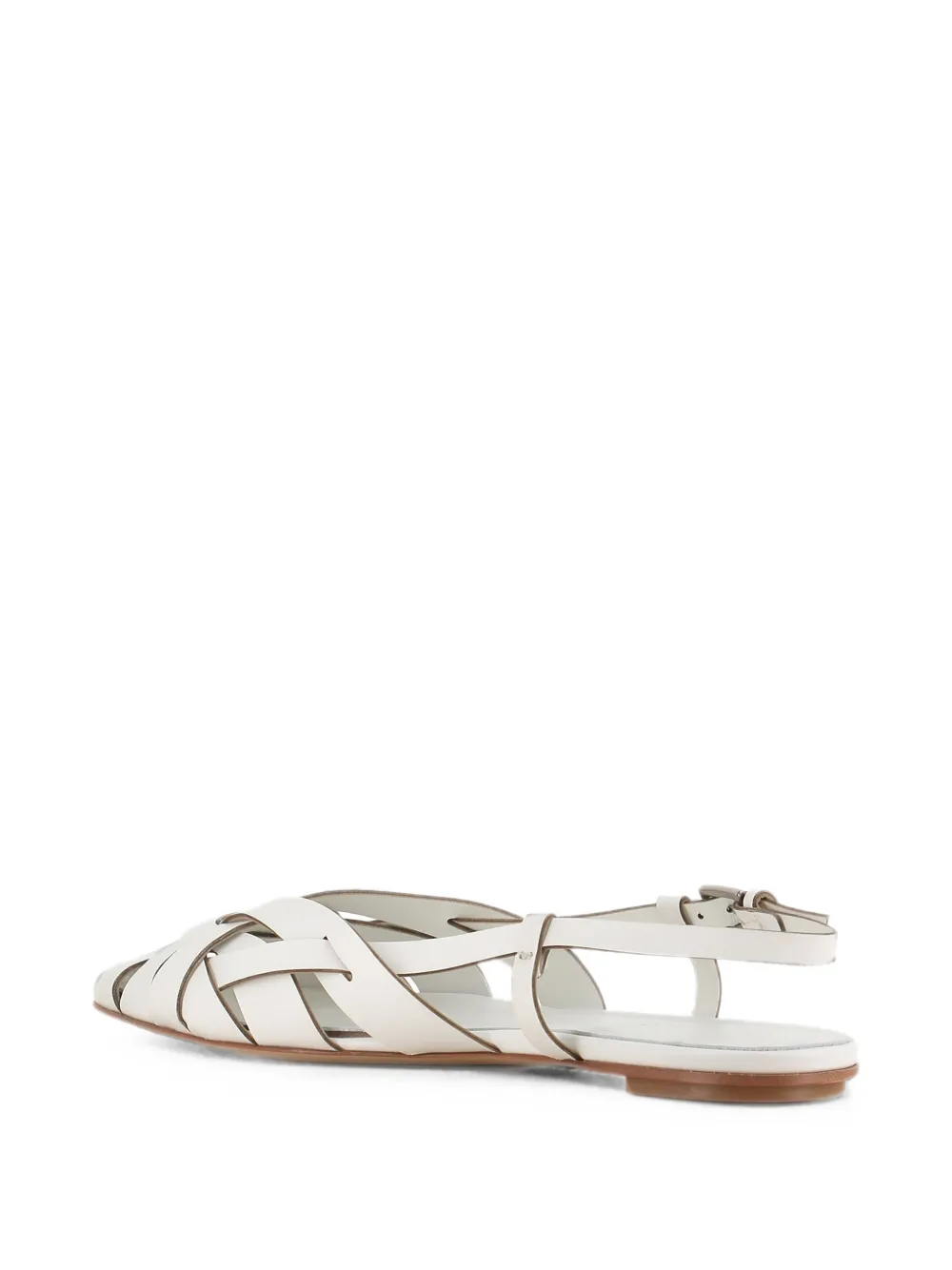 Del Carlo Lisi woven slingback flat pumps Wit
