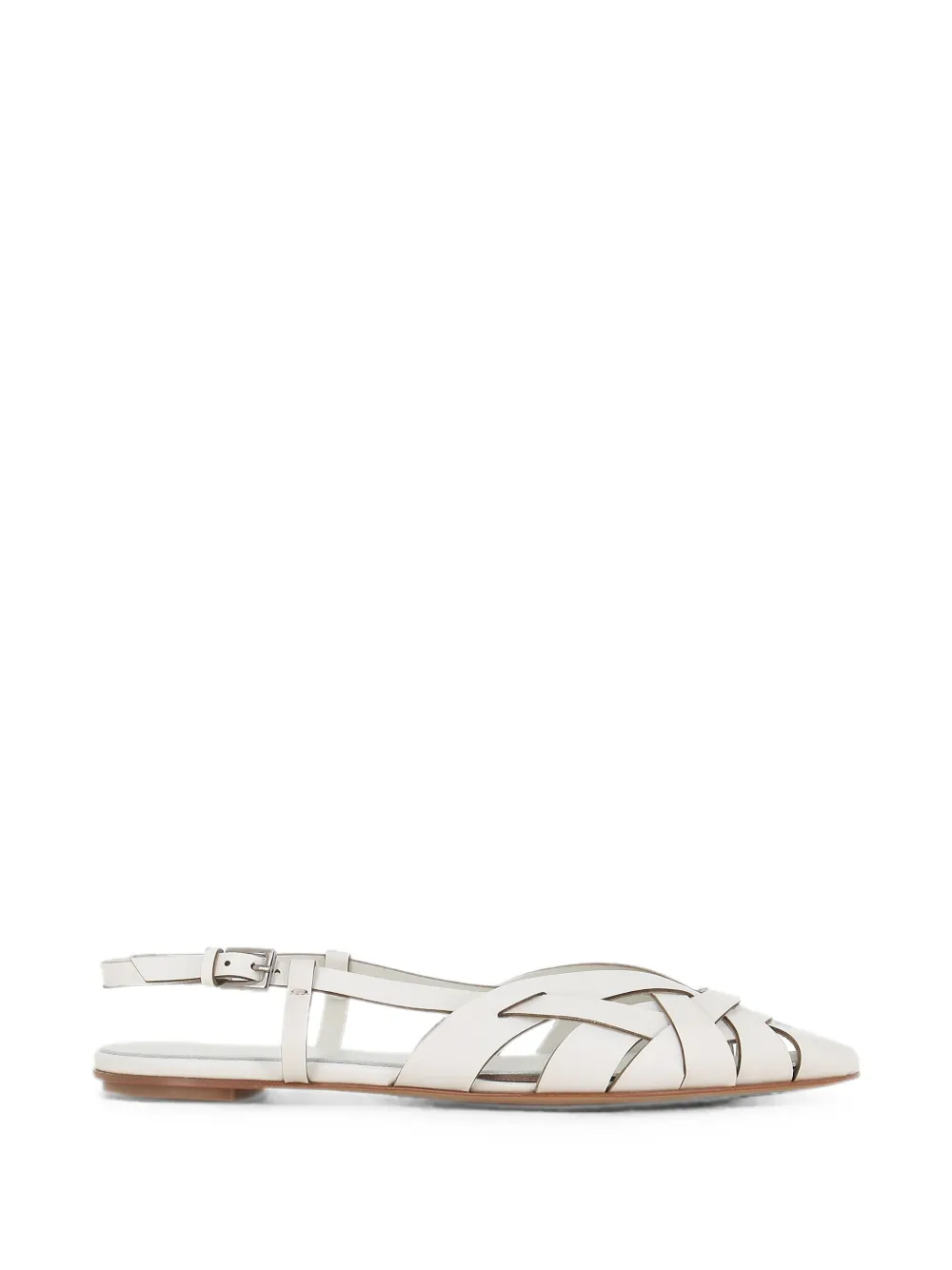 Del Carlo Lisi woven slingback flat pumps Wit