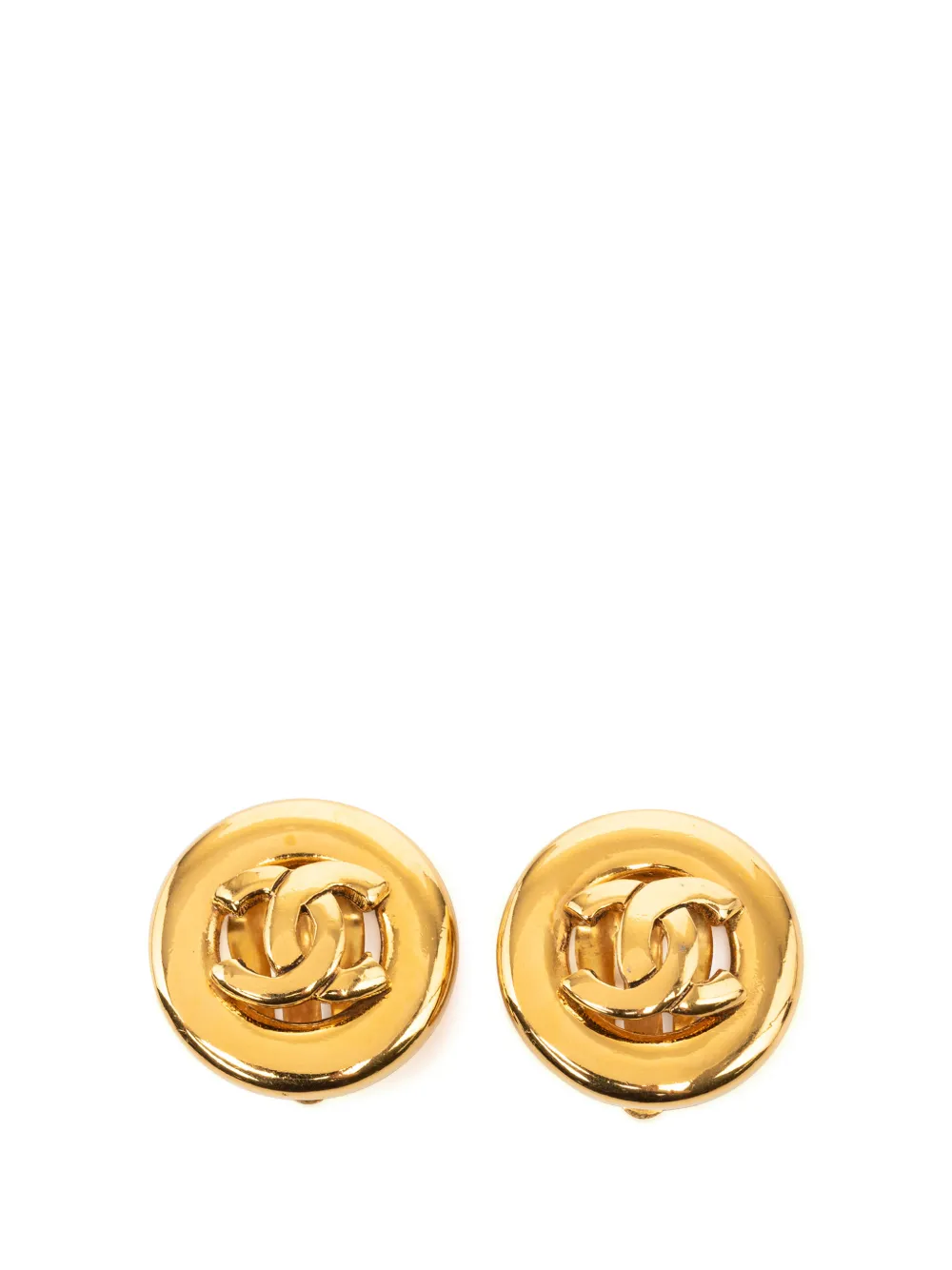 CHANEL Pre-Owned Orecchini CC a bottone placcati oro con chiusura a clip 1950-1970