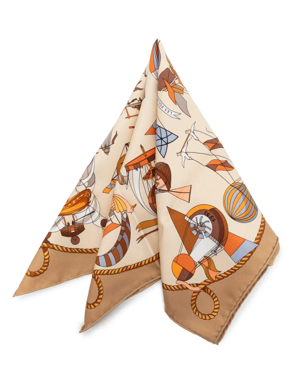 Hermès Pre-Owned Fazzoletto da taschino Les Folies du Ciel in seta 1980-2000 - Toni neutri