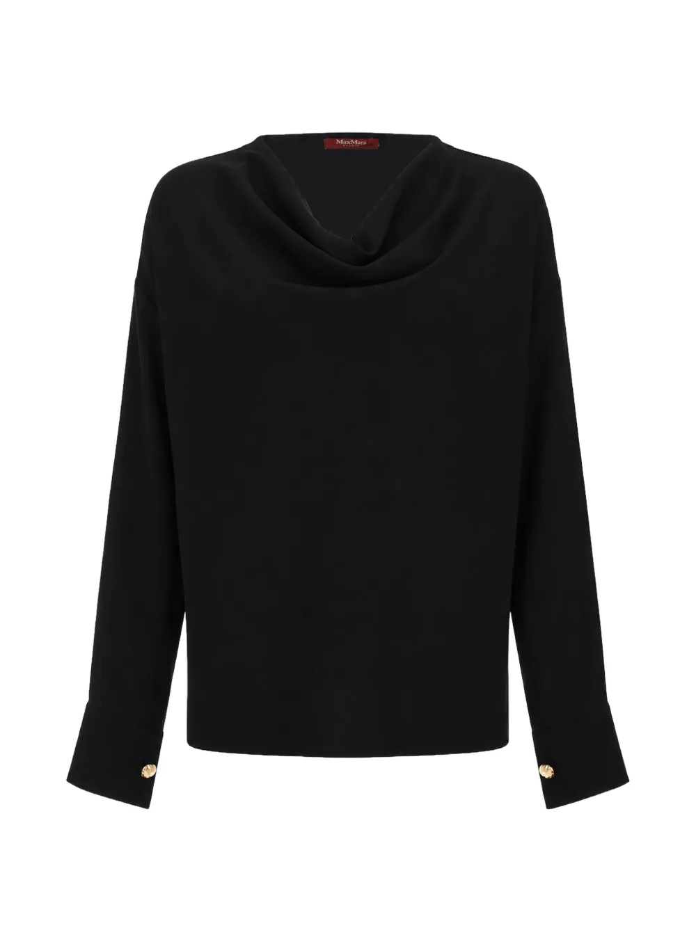 Max Mara cowl-neck button-cuff blouse - Nero
