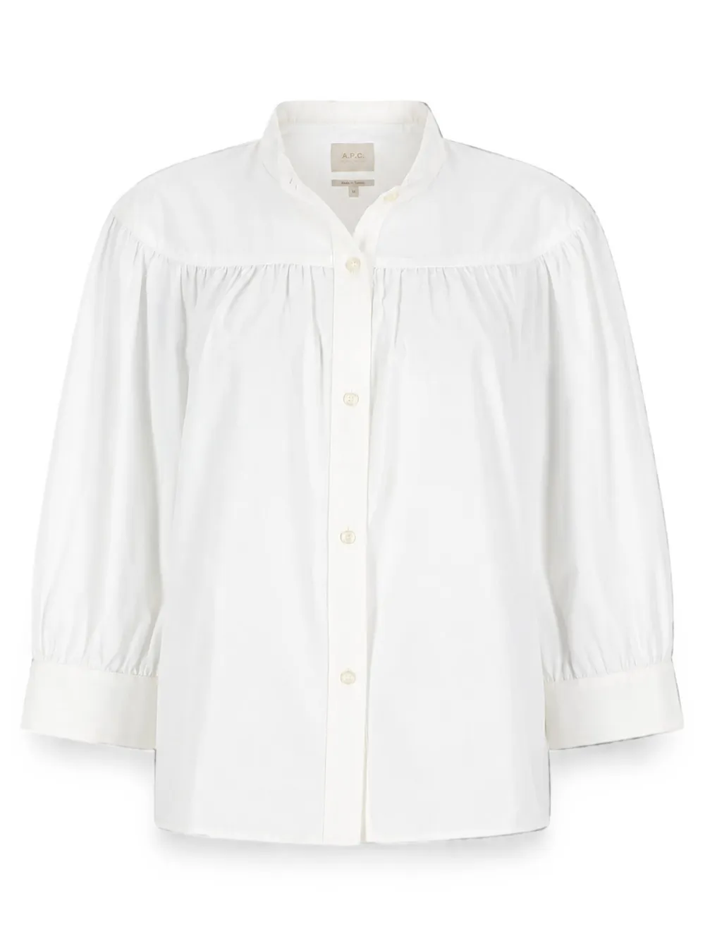 A.P.C. Natalie blouse met gesmockt detail en lange mouwen Wit