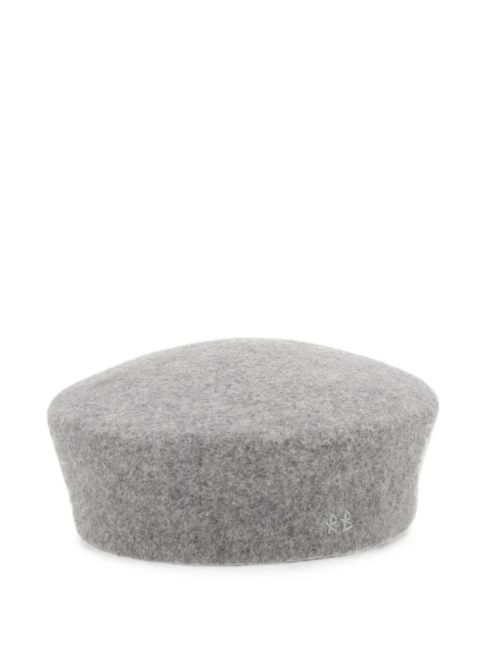 Ruslan Baginskiy monogram-embroidered wool-felt beret - Grigio