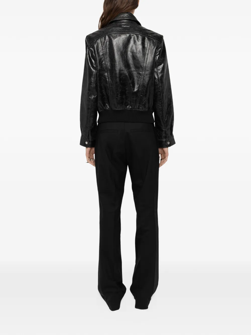 Zadig&Voltaire Veramy glossy leather jacket Zwart