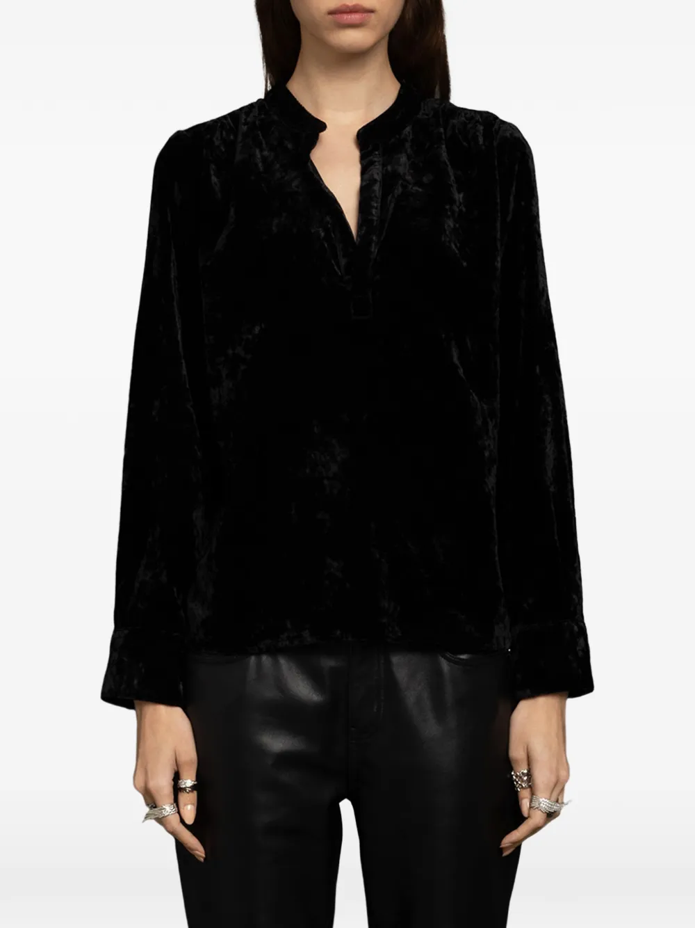 Zadig&Voltaire Tinky velvet blouse Zwart