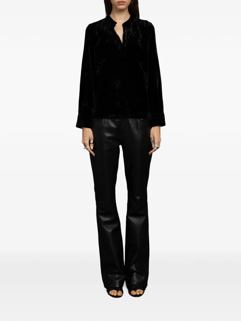 Zadig&Voltaire Tinky velvet blouse Zwart