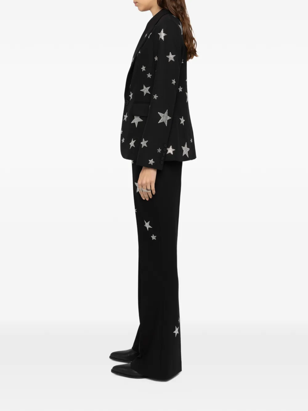 Zadig&Voltaire Vavy structured fitted blazer Zwart