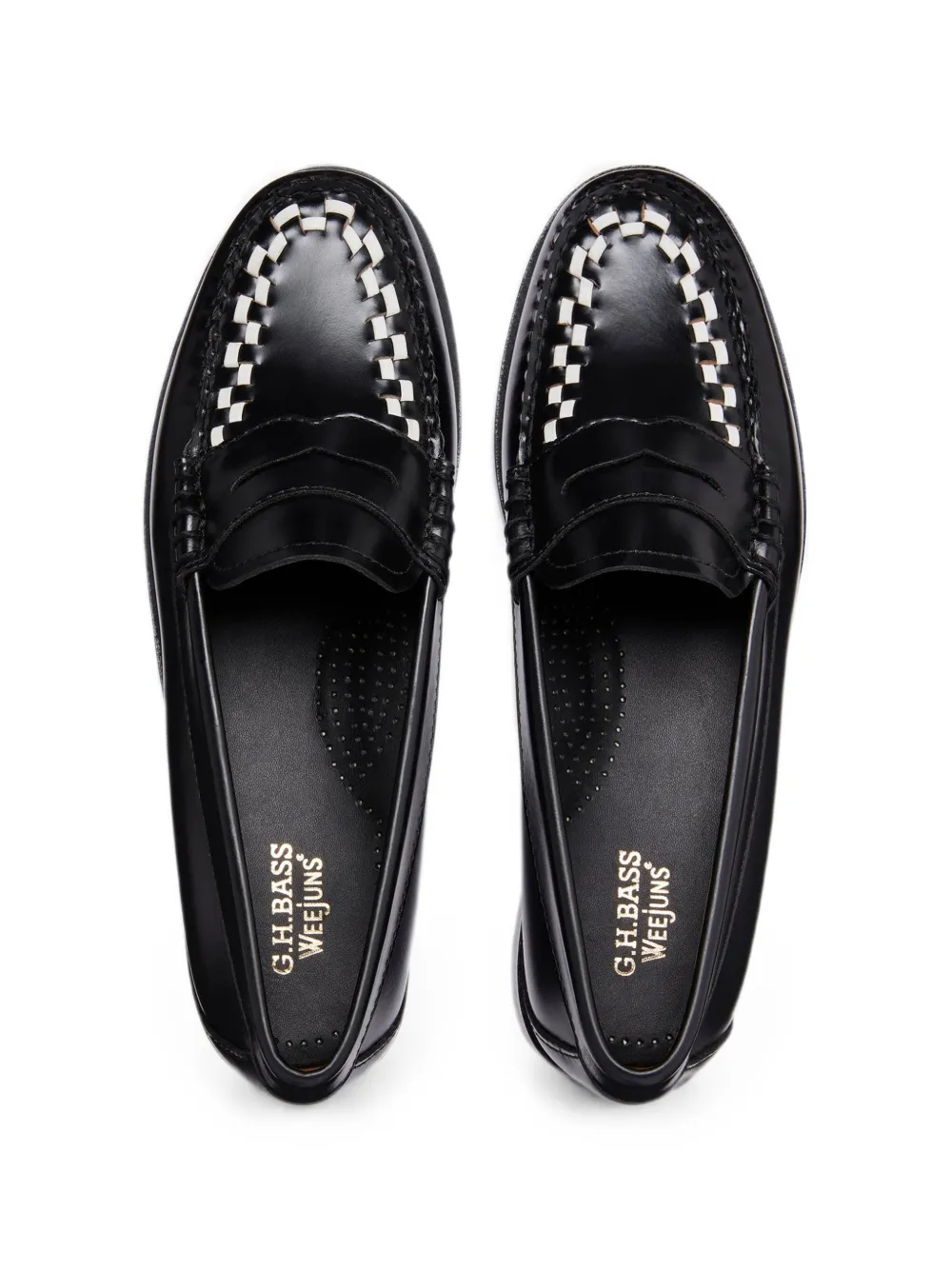 G.H.Bass Weejuns Penny leather weave loafers Zwart
