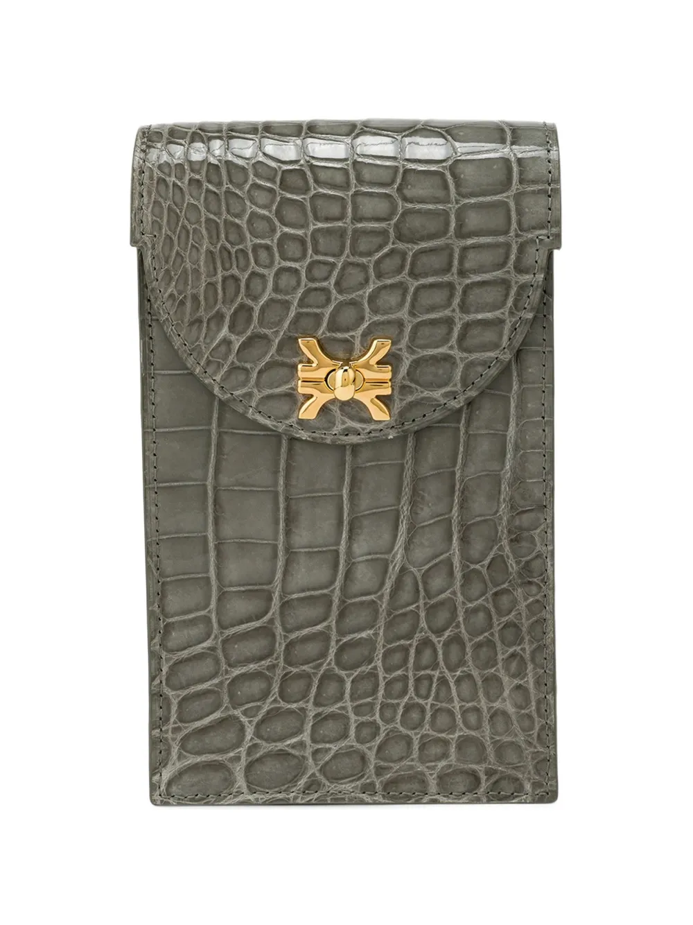 KWANPEN crocodile-effect chain-strap phone bag - Grigio
