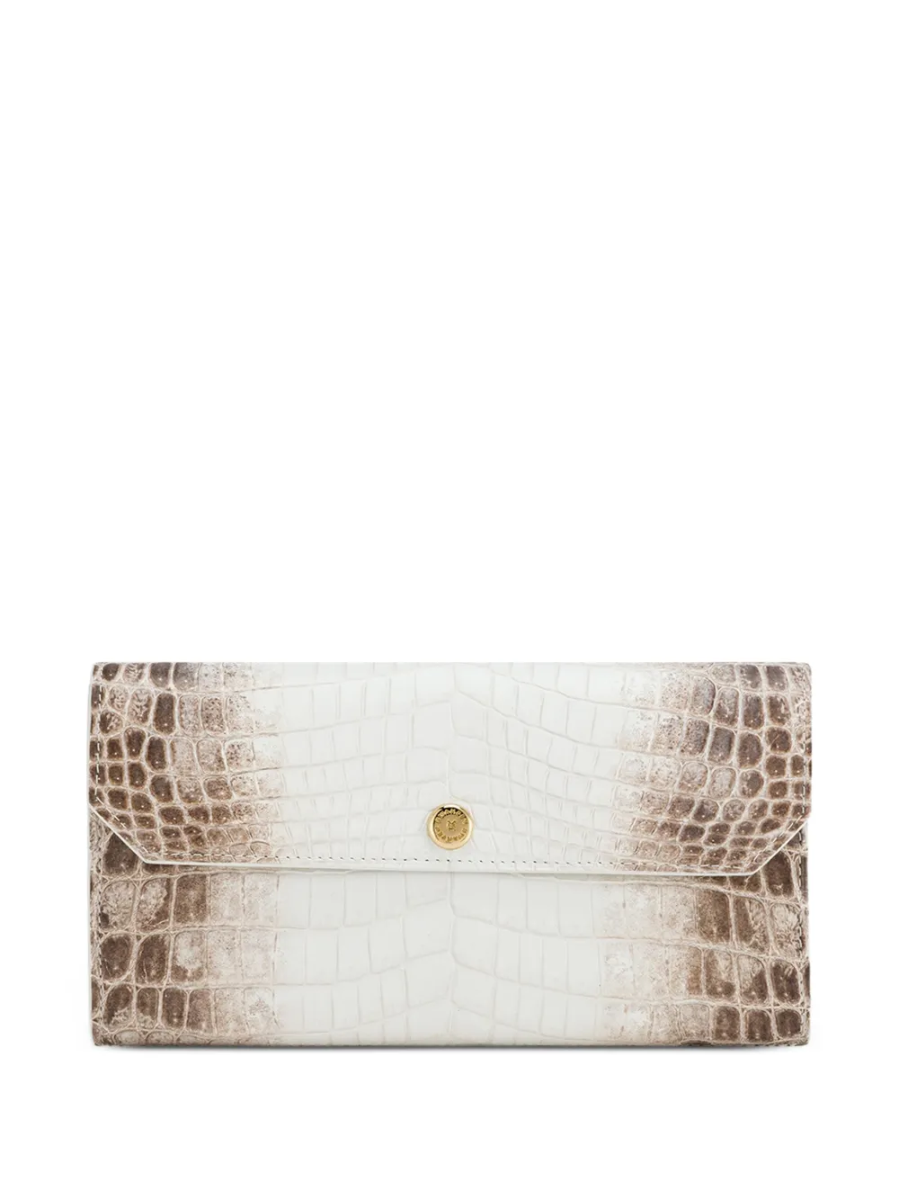 KWANPEN crocodile-effect foldover wallet - Bianco
