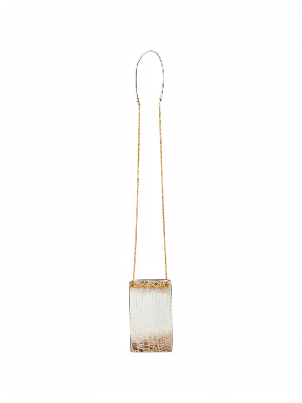 KWANPEN crocodile-effect chain-link phone bag - Bianco