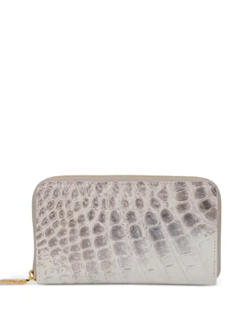KWANPEN crocodile-leather zip-around wallet