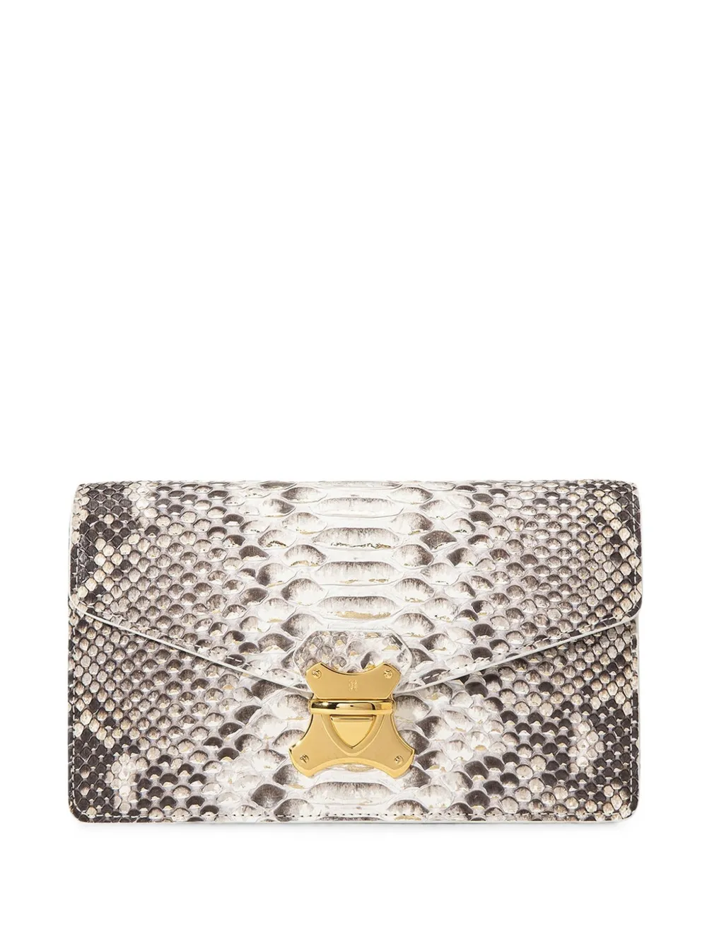 KWANPEN python-effect chain-link clutch bag | White | Image 1