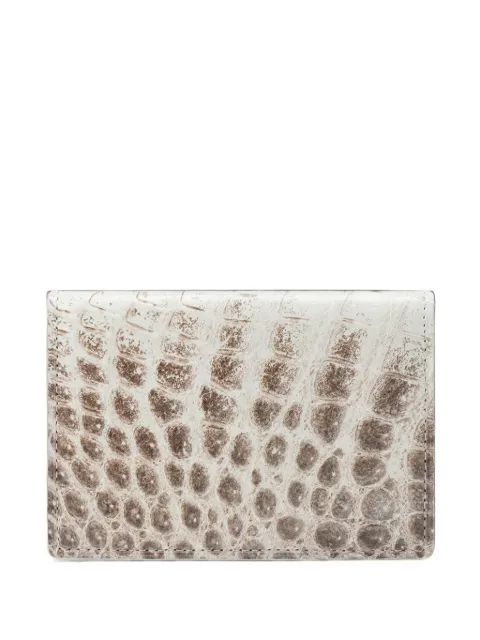 KWANPEN crocodile-effect bi-fold wallet