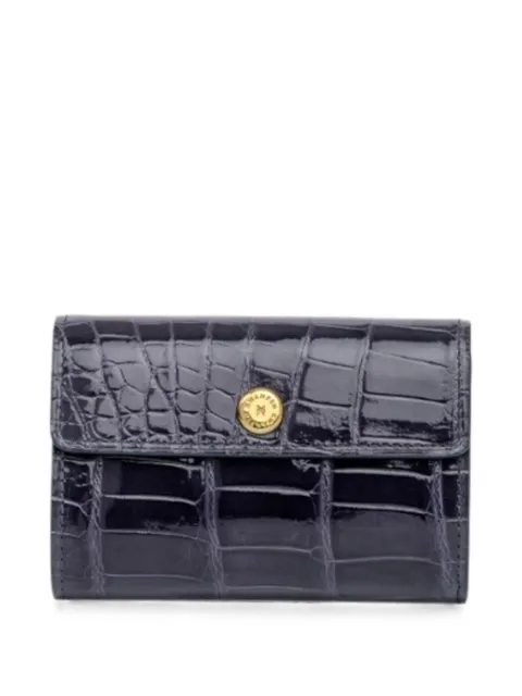 KWANPEN crocodile-effect bi-fold wallet