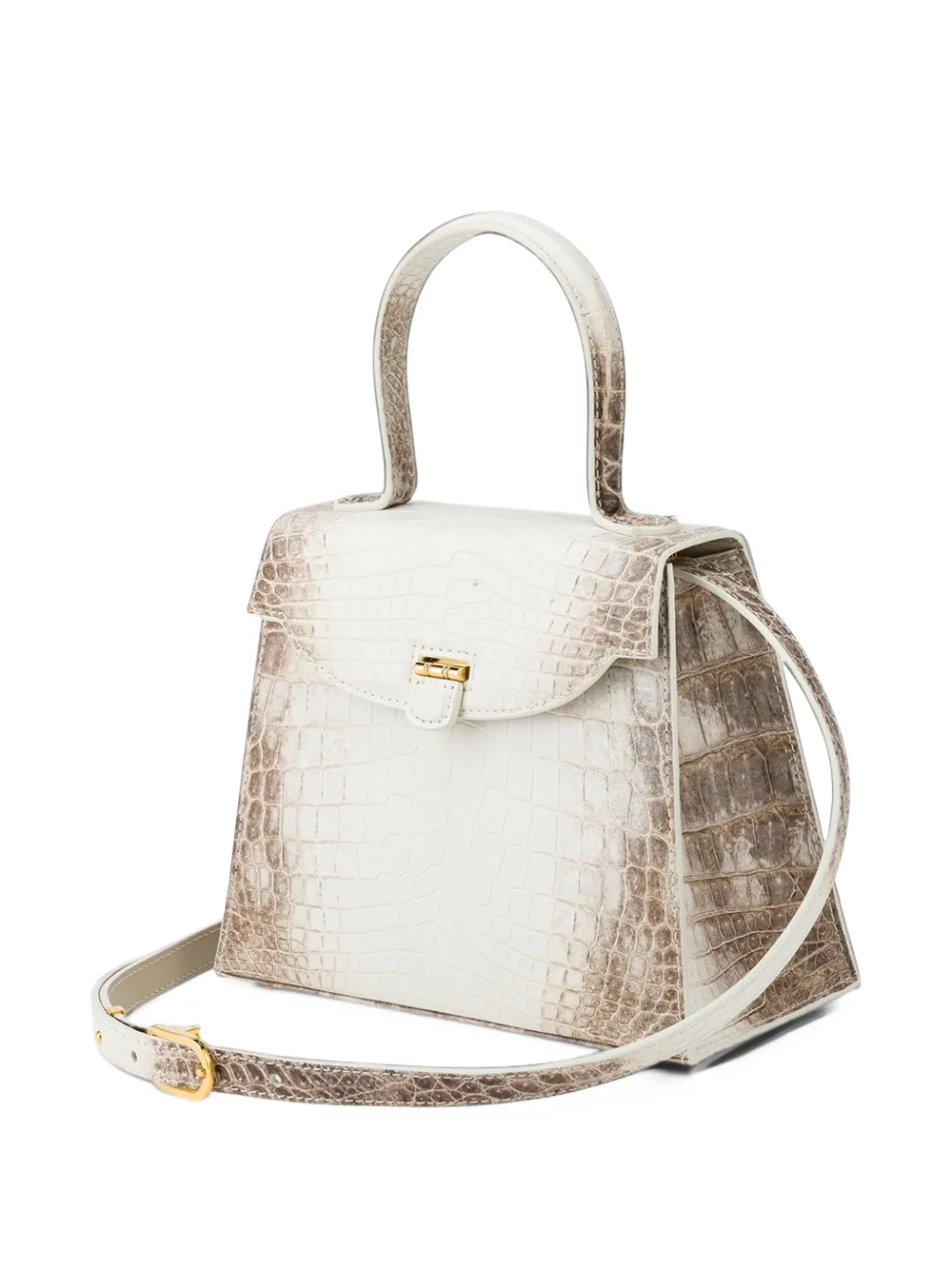 KWANPEN matte crocodile-effect tote bag Wit