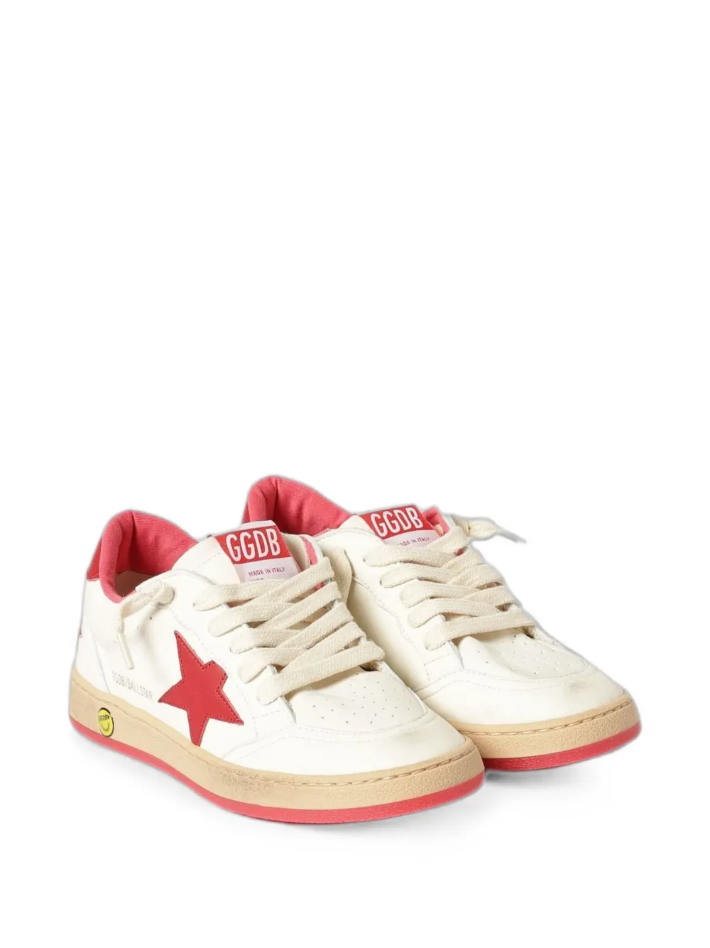 Golden Goose Kids Ball Star leather sneakers Beige
