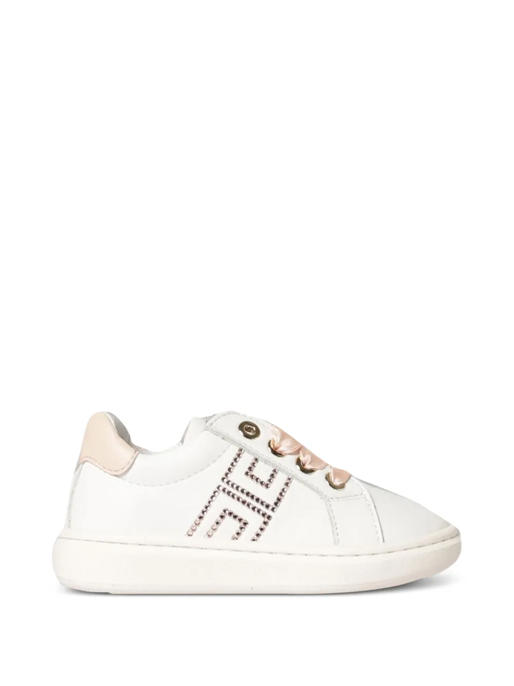 Elisabetta Franchi Kids logo-embellished leather sneakers Wit