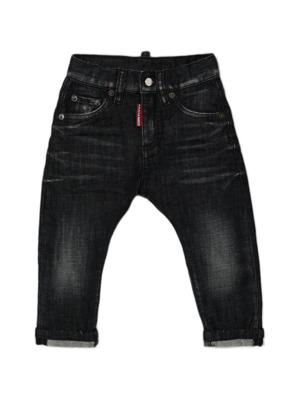 DSQUARED2 KIDS faded-effect distressed jeans - Nero