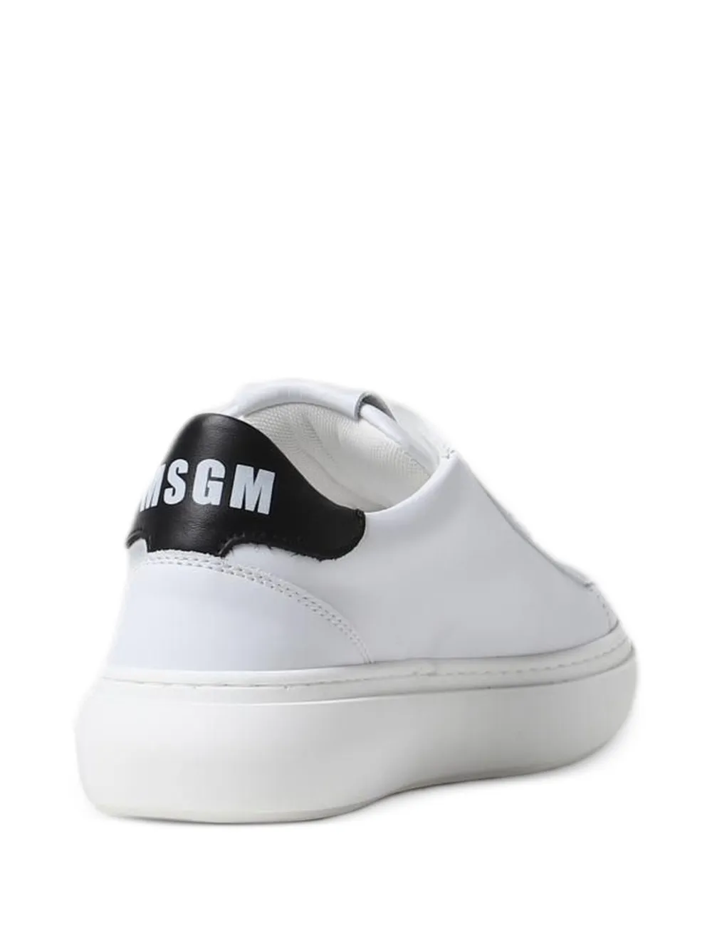 MSGM Kids slogan-print leather sneakers Wit