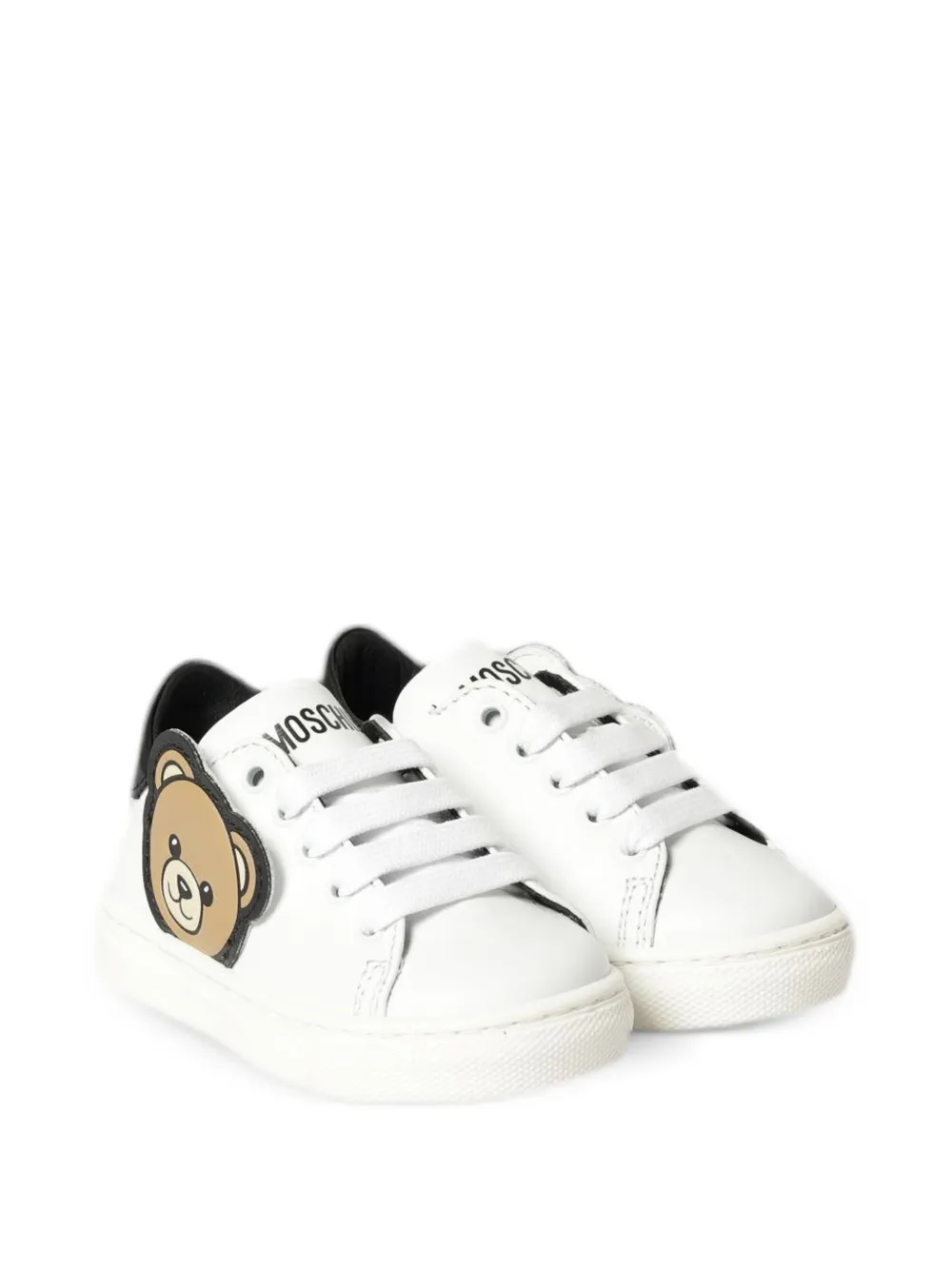 Moschino Kids Teddy patch sneakers Wit
