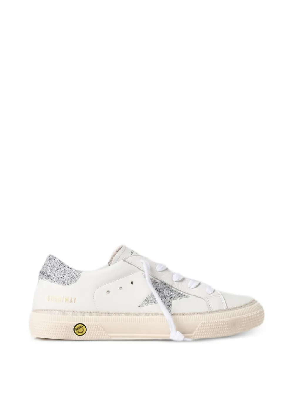 Golden Goose Kids May glitter-patch sneakers - Bianco