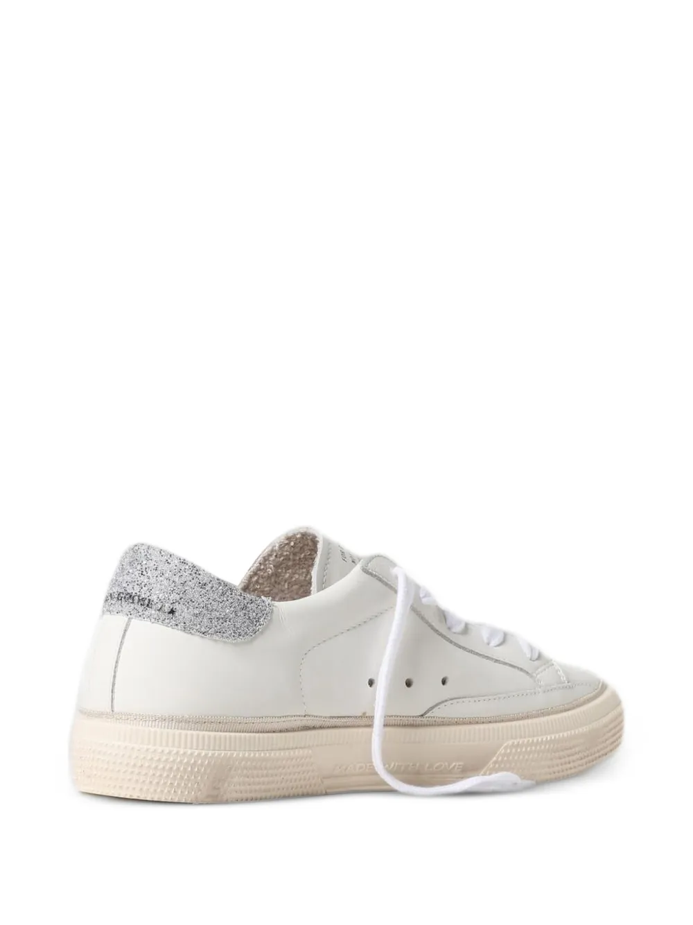 Golden Goose Kids May glitter-patch sneakers Wit