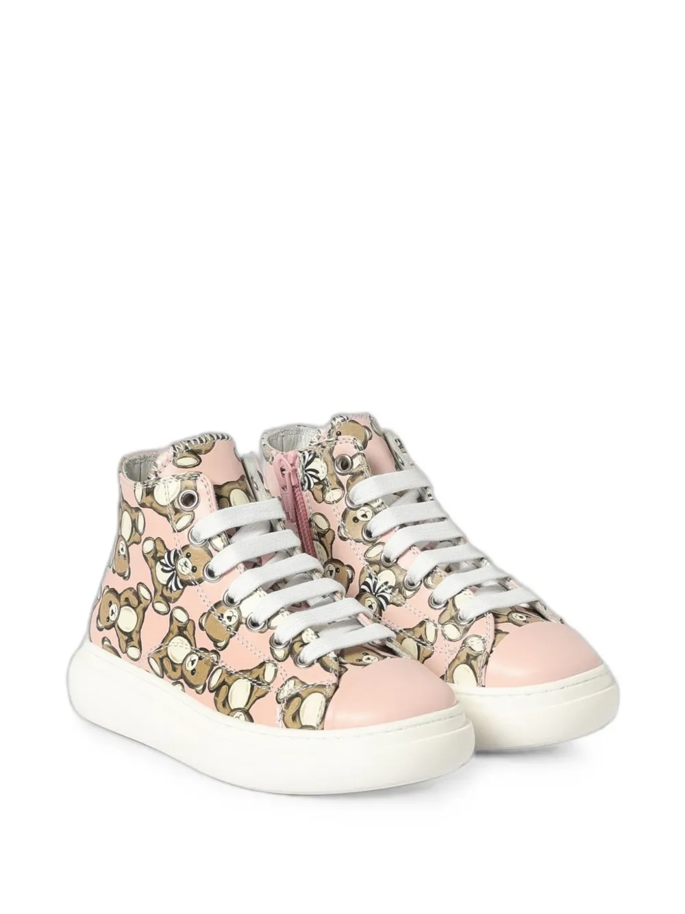 Moschino Kids Teddy Bear-print sneakers Roze