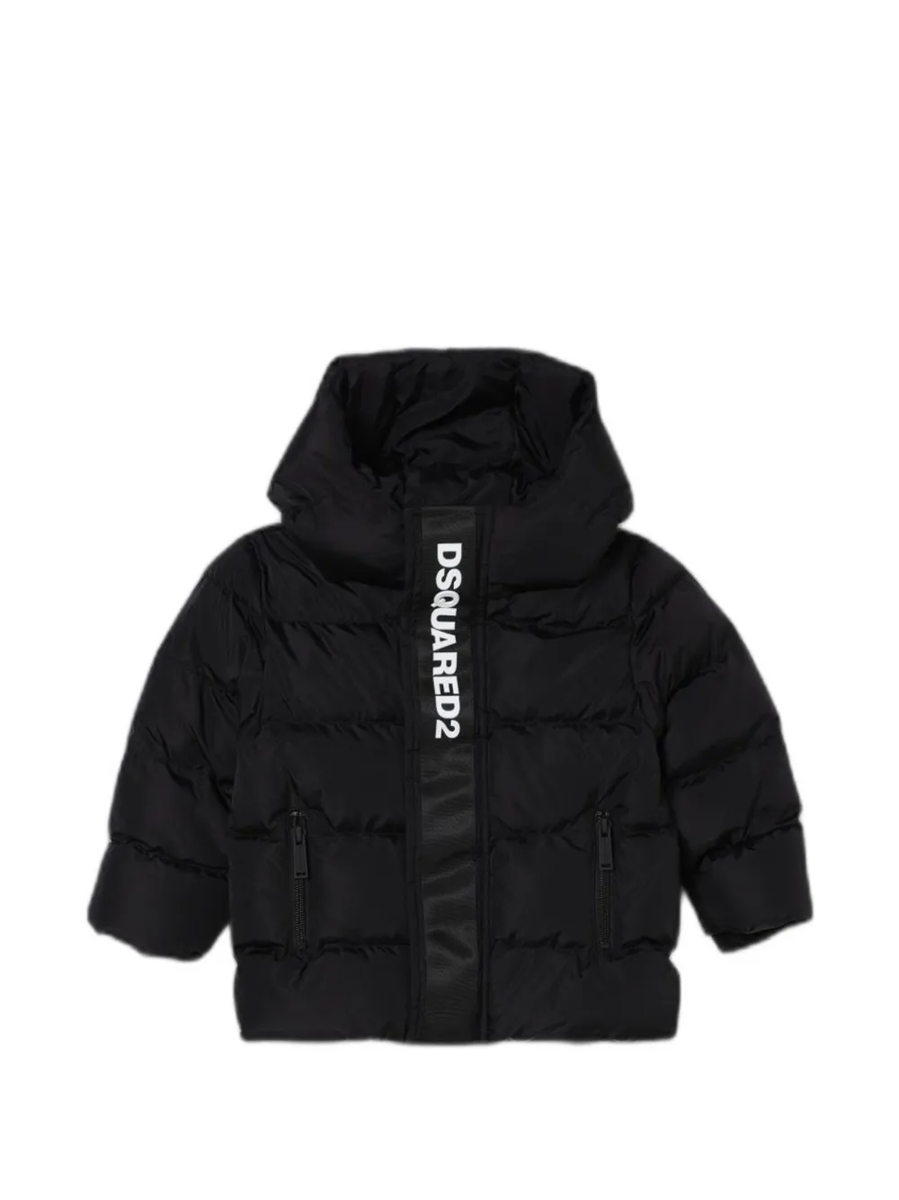 DSQUARED2 KIDS logo-print hooded puffer jacket - Nero