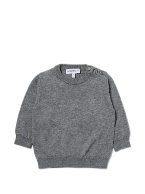 Emporio Armani Kids logo-embroidered button-detail sweater