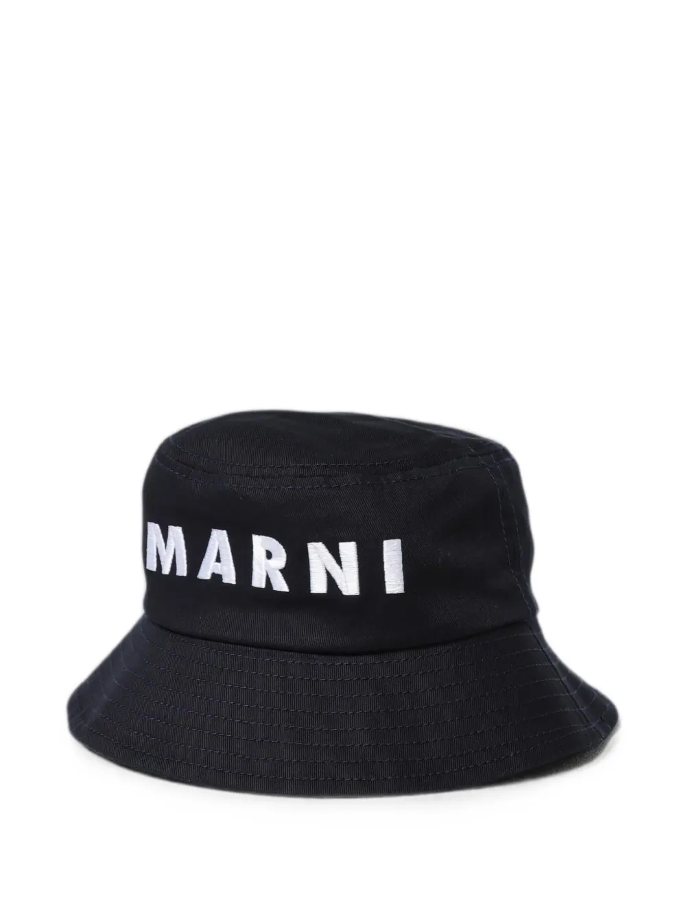 Marni Kids logo-embroidered bucket hat - Schwarz