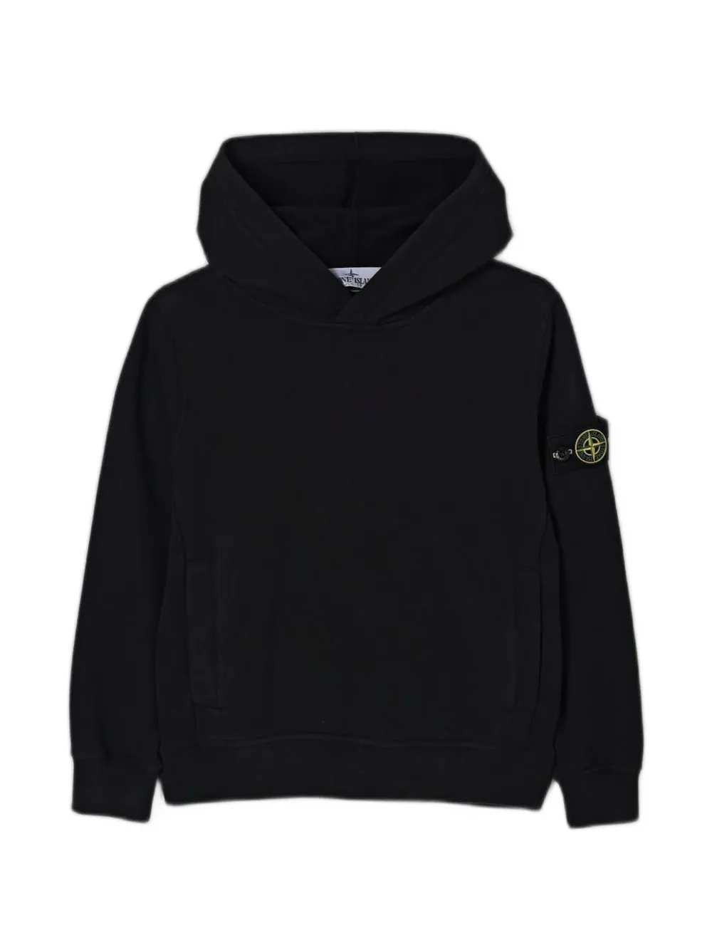 Stone Island Junior logo-patch hoodie - Nero