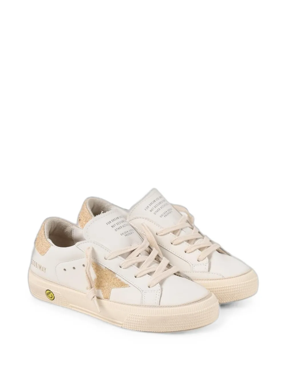 Golden Goose Kids May glitter-detail sneakers - Bianco