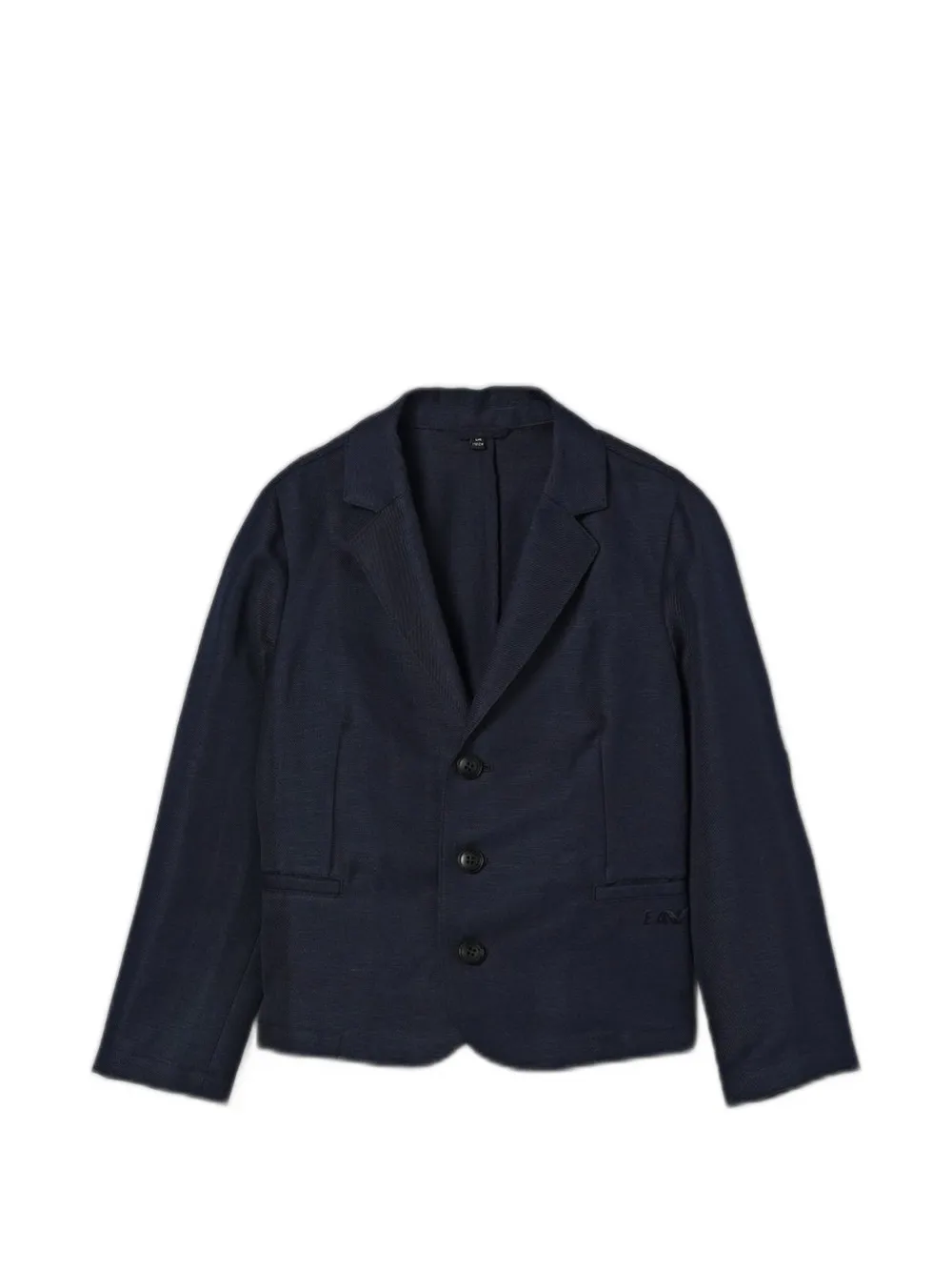 Emporio Armani Kids single-breasted linen-blend blazer - Blau