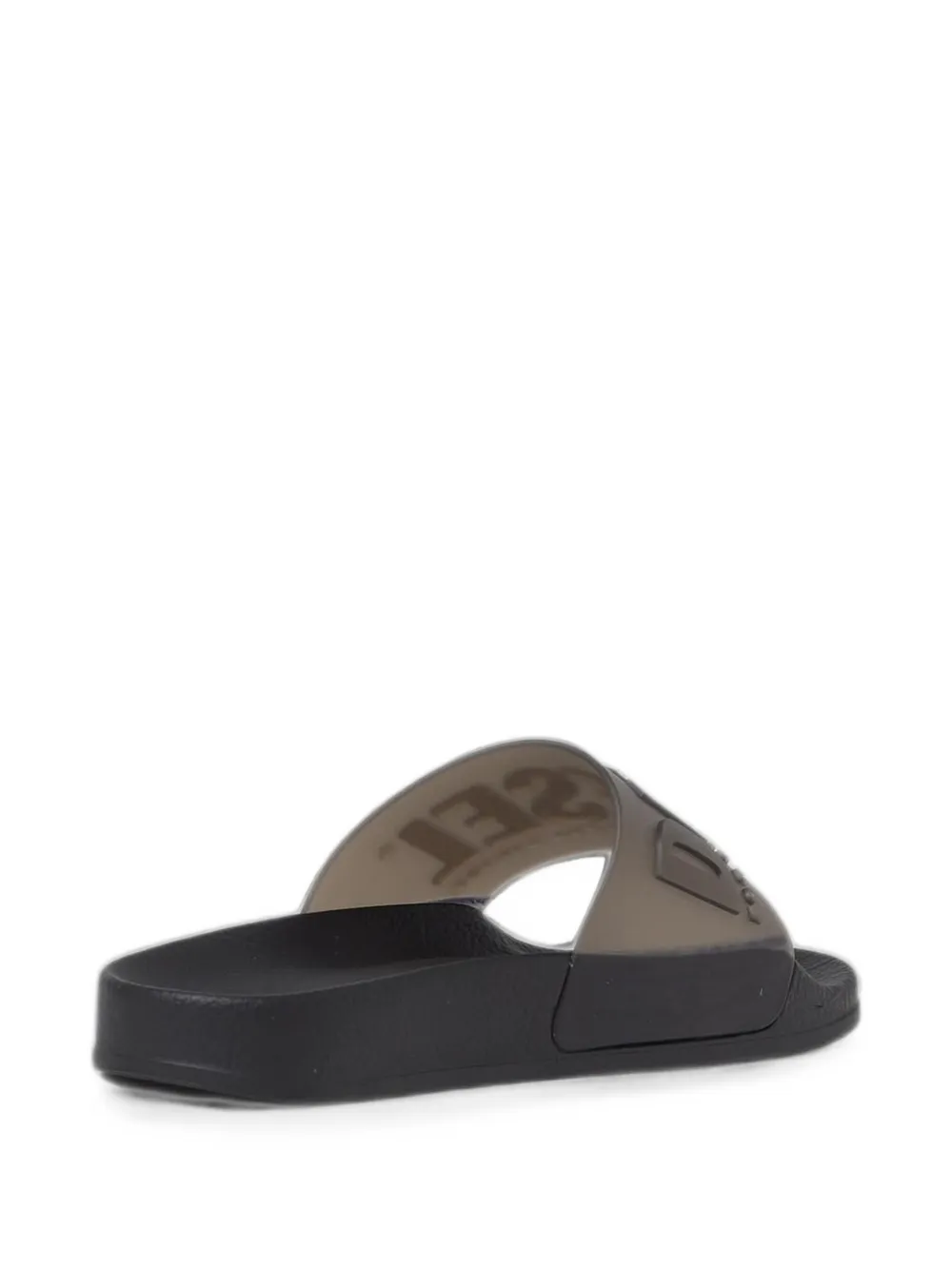 Diesel Kids logo-embossed slides Zwart