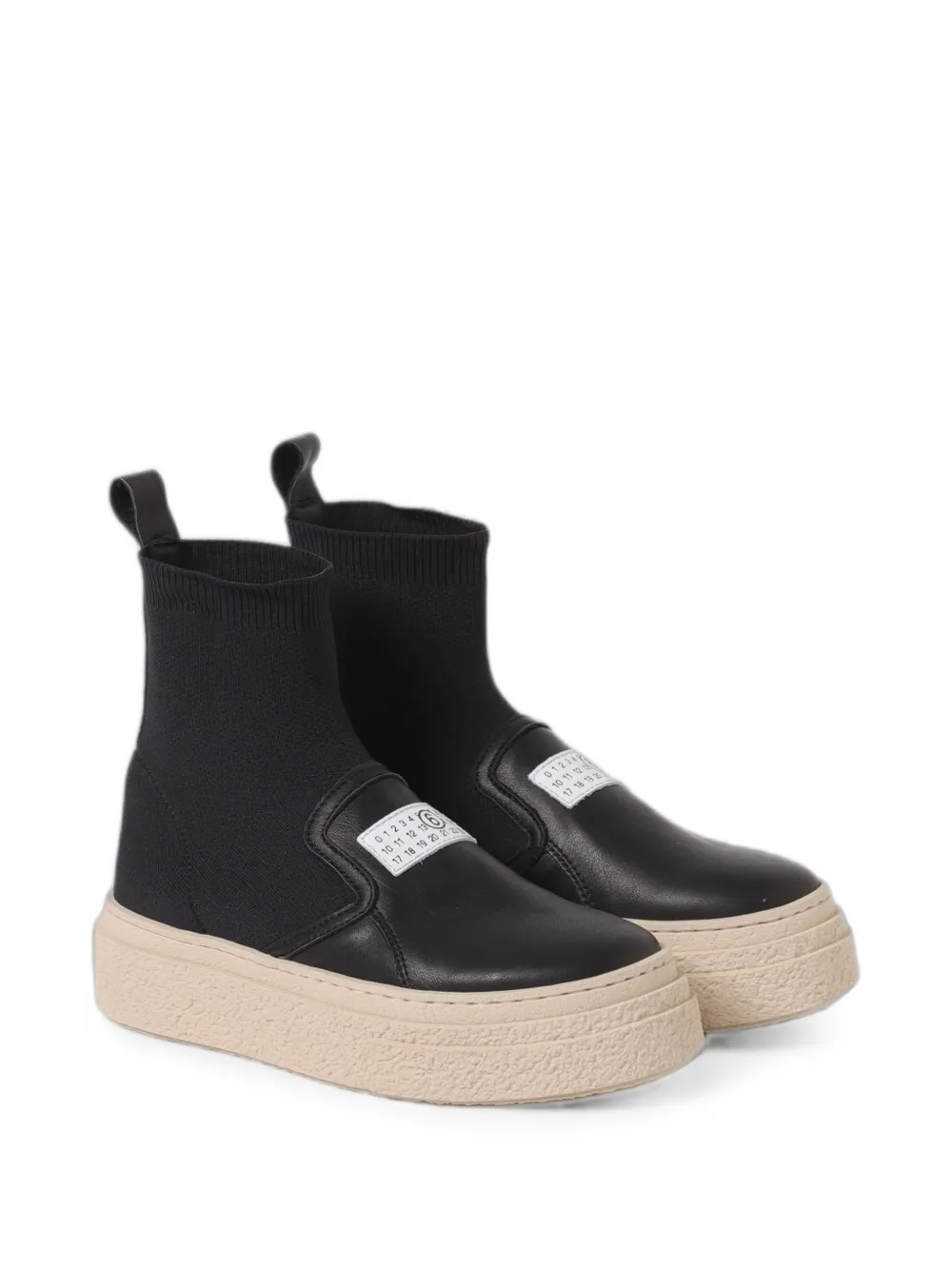 MM6 Maison Margiela Kids Leren soksneakers Zwart