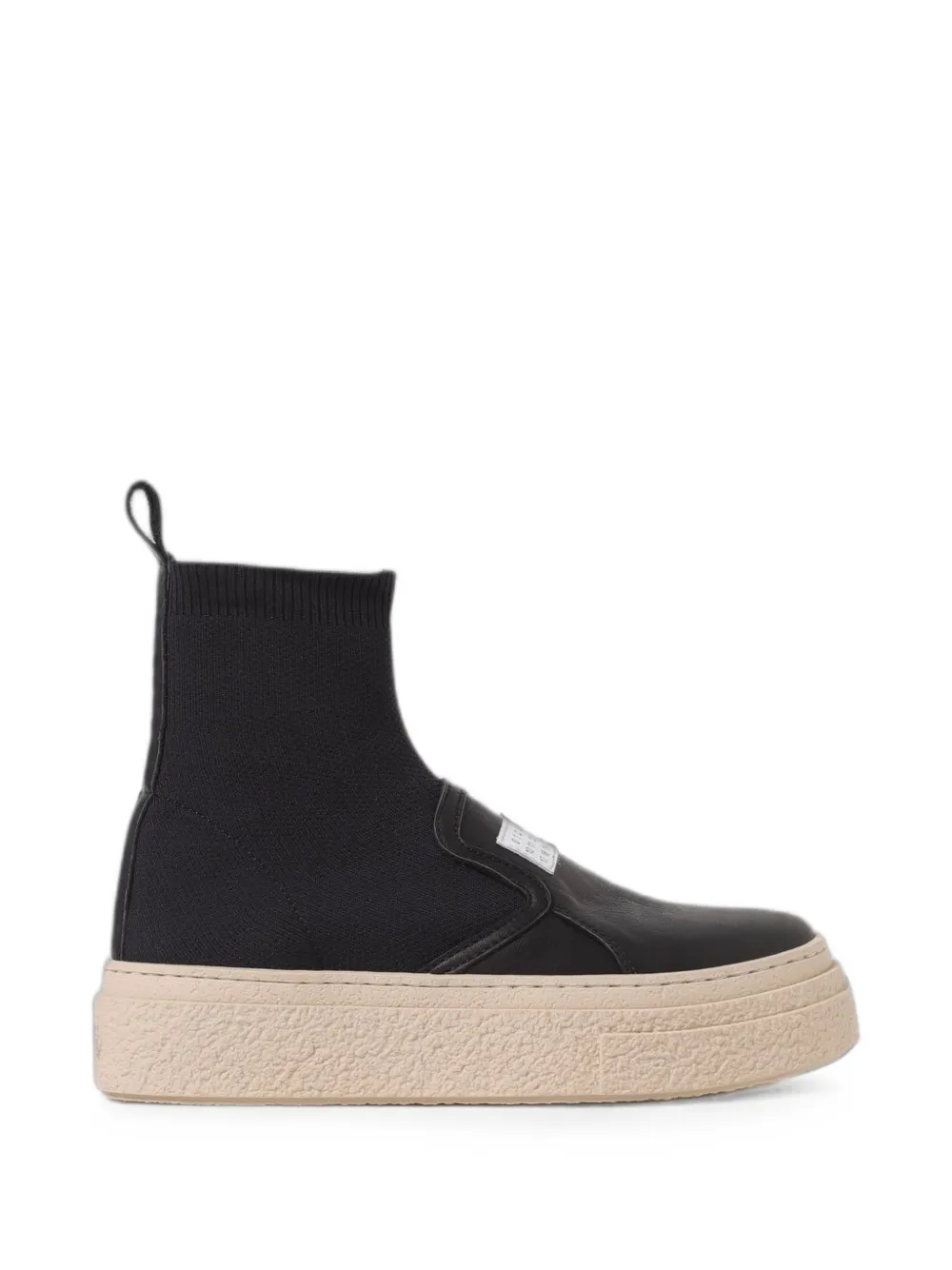 MM6 Maison Margiela Kids sock-style leather sneakers - Nero