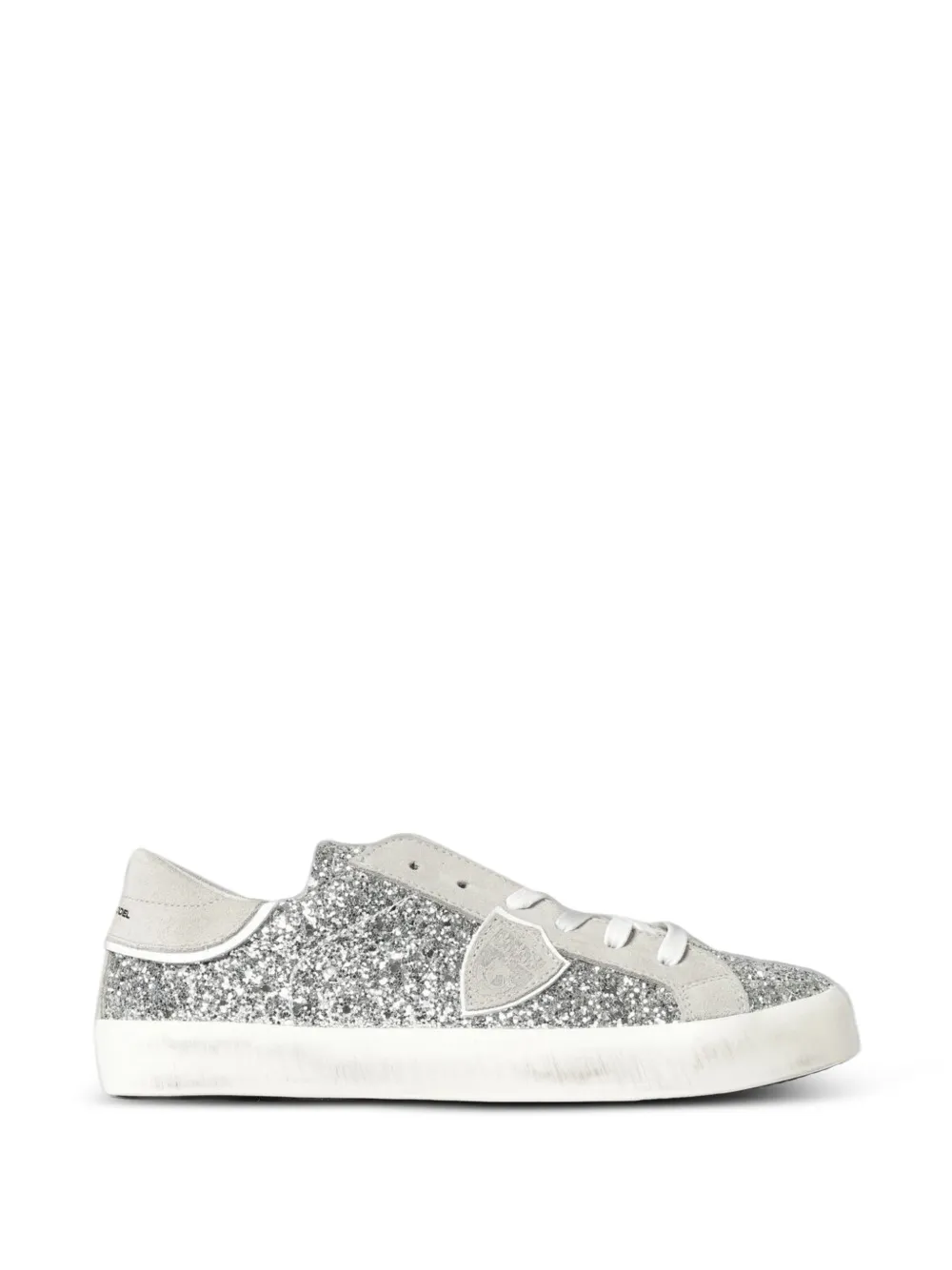 Philippe Model Paris Prsx glitter-effect suede-trim sneakers - Argento