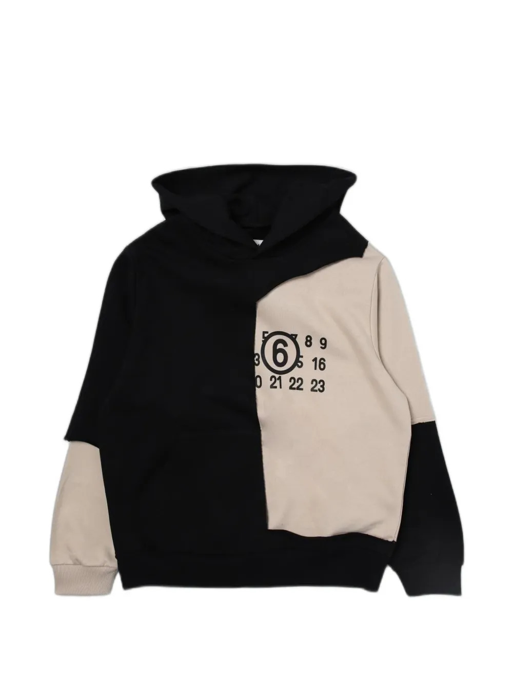 MM6 Maison Margiela Kids colour-block hoodie - Nero
